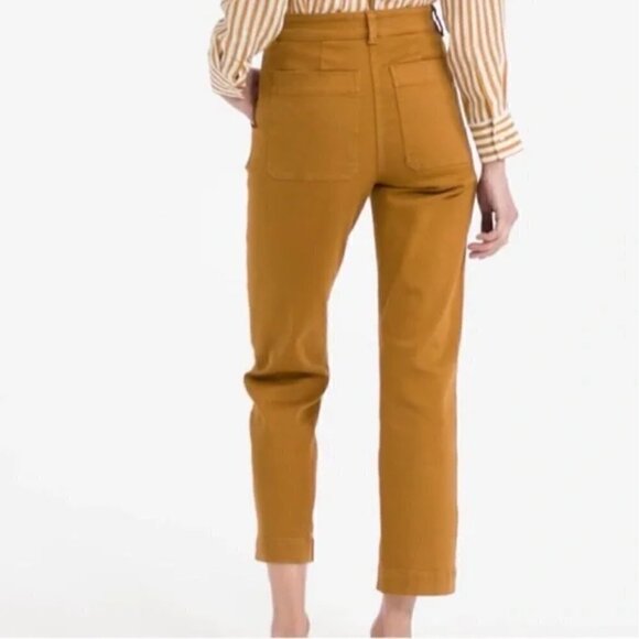 Everlane Pants 0 Denim Straight Leg Cropped Jean Golden Brown Neutral Minimalist - Picture 10 of 15